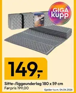 Gigaboks Sitte-/liggeunderlag 180 x 59 cm tilbud