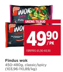 Meny Findus wok tilbud