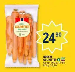 Coop Prix NORSKE GULRØTTER tilbud