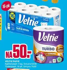 Europris VELTIE PAPIR tilbud