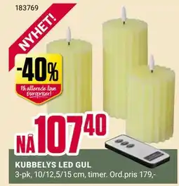 Europris KUBBELYS LED GUL tilbud