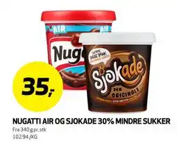 Bunnpris NUGATTI AIR OG SJOKADE 30% MINDRE SUKKER tilbud