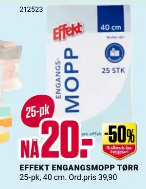 Europris EFFEKT ENGANGSMOPP TØRR tilbud