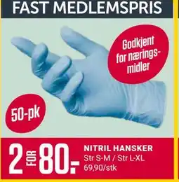 Europris NITRIL HANSKER, Medlemspris tilbud
