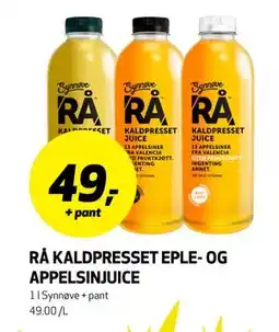 Bunnpris RÅ KALDPRESSET EPLE- OG APPELSINJUICE tilbud