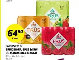 Bunnpris FARRIS FRUS BRINGEBÆR, EPLE & KIWI OG MANDARIN & MANGO tilbud