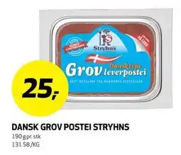 Bunnpris DANSK GROV POSTEI STRYHNS tilbud