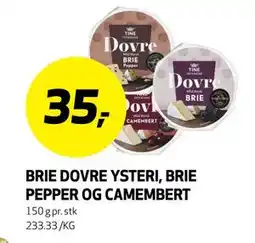 Bunnpris BRIE DOVRE YSTERI, BRIE PEPPER OG CAMEMBERT tilbud