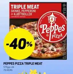 Bunnpris PEPPES PIZZA TRIPLE MEAT tilbud