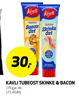 Bunnpris KAVLI TUBEOST SKINKE & BACON tilbud