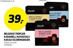 Bunnpris BELGISKE TRØFLER KARAMELL M/HAVSALT, KAKAO OG BRINGEBÆR tilbud