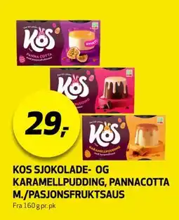 Bunnpris KOS SJOKOLADE- OG KARAMELLPUDDING, PANNACOTTA M./PASJONSFRUKTSAUS tilbud