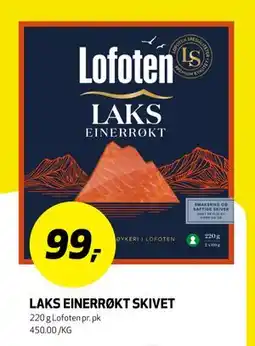Bunnpris LAKS EINERRØKT SKIVET tilbud