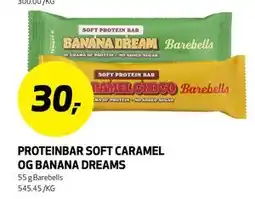 Bunnpris PROTEINBAR SOFT CARAMEL OG BANANA DREAMS tilbud
