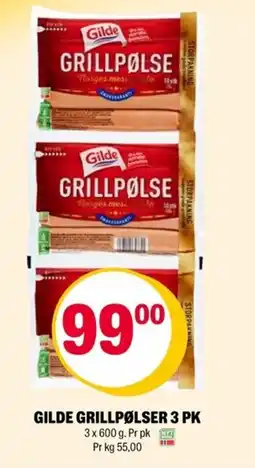Coop Extra Gilde grillpølser 3 pk tilbud