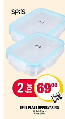 Coop Extra Spiis plast oppbevaring tilbud