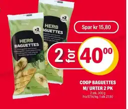 Coop Extra Coop baguettes m/urter 2 pk tilbud