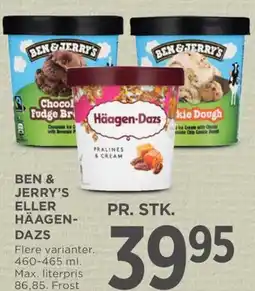 Meny Ben & jerry's eller häagen- dazs tilbud