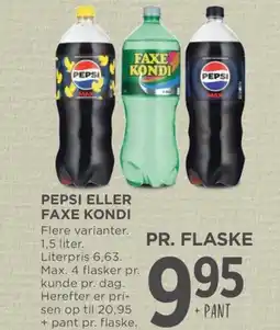Meny Pepsi eller faxe kondi tilbud