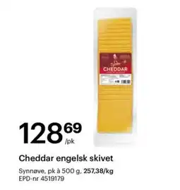 Storcash Synnøve Cheddar engelsk skivet tilbud