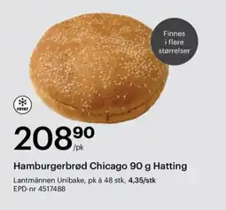 Storcash Hamburgerbrød Chicago Hatting tilbud