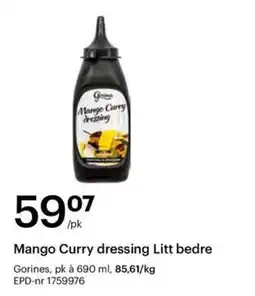 Storcash Gorines Mango Curry dressing Litt bedre tilbud