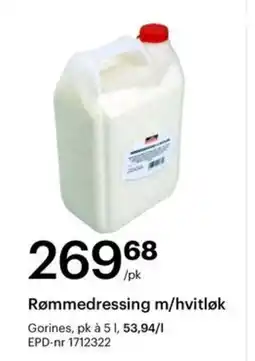 Storcash Gorines Rømmedressing m/hvitløk tilbud