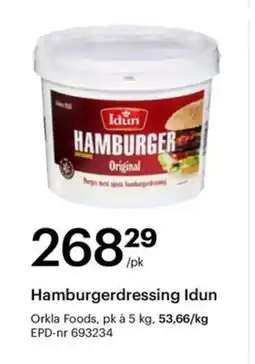 Storcash Hamburgerdressing Idun tilbud