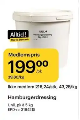 Storcash Hamburgerdressing tilbud