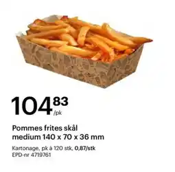 Storcash Pommes frites skål medium tilbud