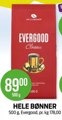 Kiwi EVERGOOD Hele bønner tilbud