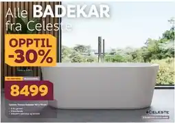 Megaflis Celeste Treviso badekar 167 x 79 cm tilbud