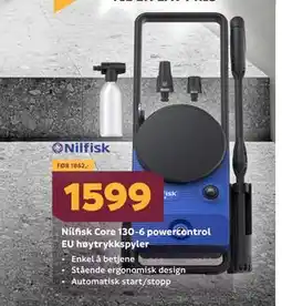 Megaflis Nilfisk Core 130-6 powercontrol EU høytrykkspyler tilbud