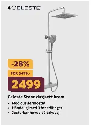 Celeste Stone dusjsett krom