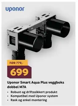 Megaflis Uponor Smart Aqua Plus veggboks dobbel M7A tilbud