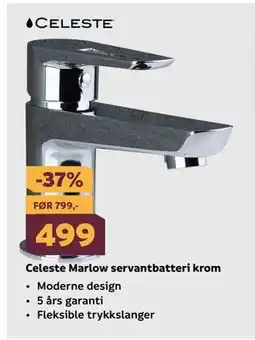Megaflis Celeste Marlow servantbatteri krom tilbud