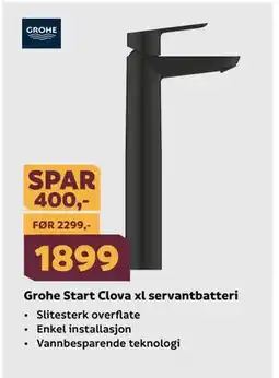Megaflis Grohe Start Clova xl servantbatteri tilbud