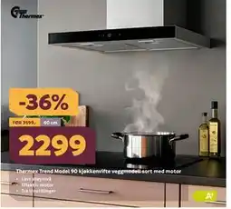 Megaflis Thermex Trend Model 90 kjøkkenvifte veggmodell sort med motor tilbud