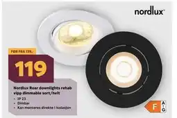 Megaflis Nordlux Roar downlights rehab vipp dimmable sort/hvit tilbud