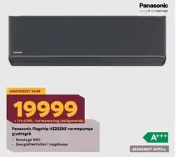 Megaflis Panasonic Flagship HZ25ZKE varmepumpe grafittgrå tilbud