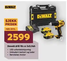 Megaflis Dewalt drill 18v xr 2x5,0ah tilbud