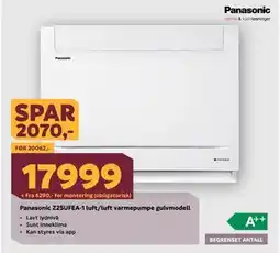Megaflis Panasonic Z25UFEA-1 luft/luft varmepumpe gulvmodell tilbud