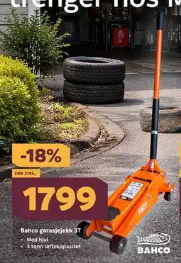 Megaflis Bahco garasjejekk 3T tilbud