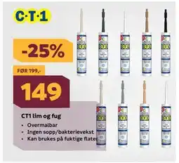 Megaflis CT1 lim og fug tilbud