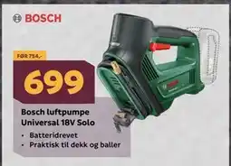 Megaflis Bosch luftpumpe Universal 18V Solo tilbud