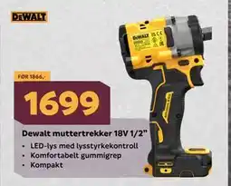 Megaflis Dewalt muttertrekker 18V 1/2” tilbud