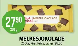 Kiwi FIRST PRICE Melkesjokolade tilbud