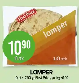 Kiwi FIRST PRICE Lomper tilbud