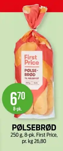 Kiwi FIRST PRICE Pølsebrød tilbud