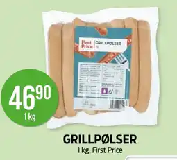 Kiwi FIRST PRICE Grillpølser tilbud